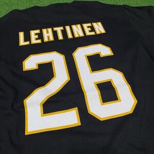 Vintage 00s Dallas Stars Jere Lehtinen NHL Hockey T-Shirt Medium Black